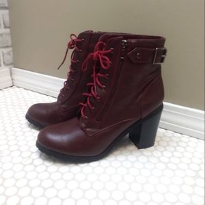 Just Fab Heeled Combat Boots